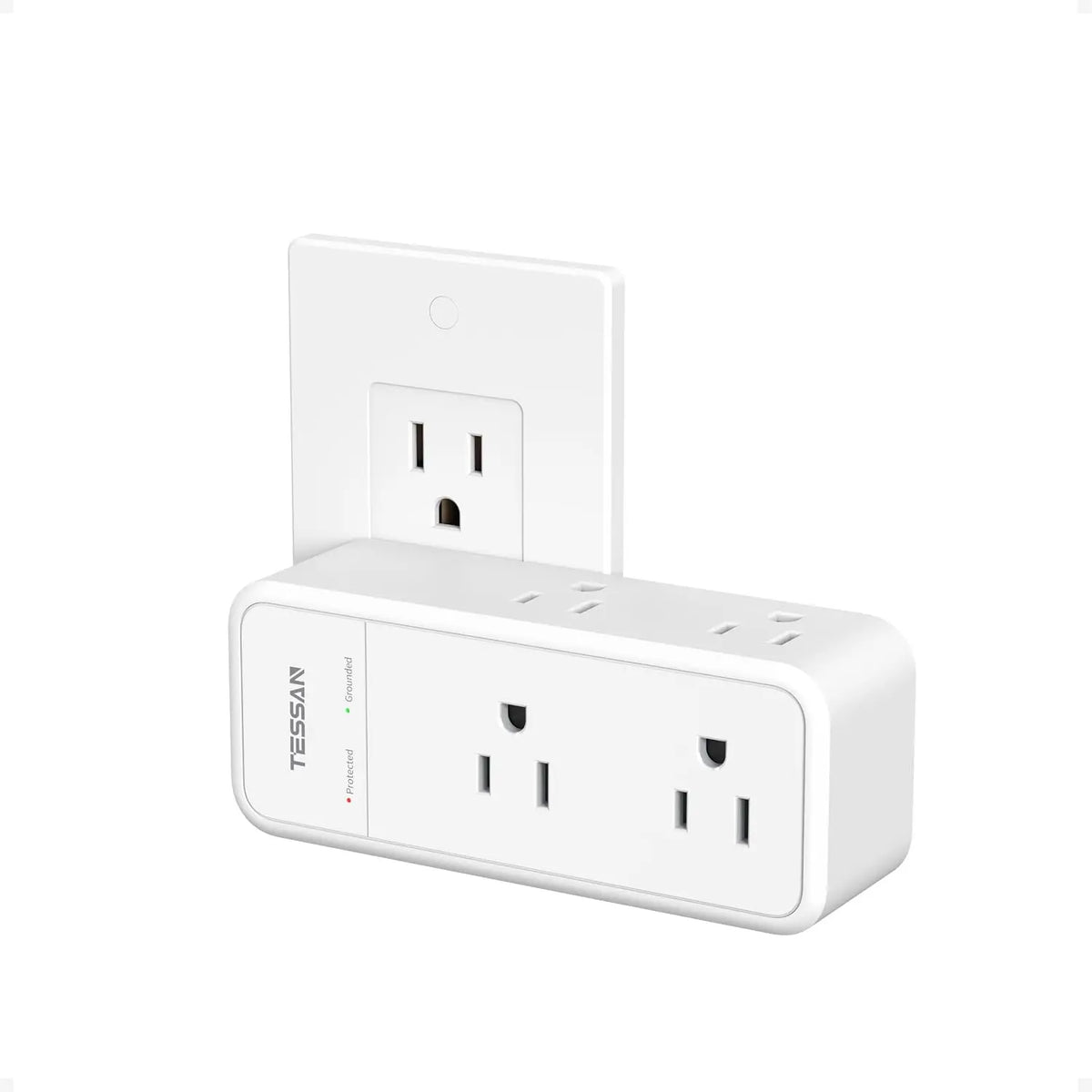 TESSAN Multi Plug Wall Outlet Splitter with 360 Rotating Plug, TESSAN 1800J Surge Protector Outlet Extender with 6 AC and 3 USB Ports (1 USB C), 1875W, 3 Sided Wall Socket Expander for Home Office Dorm Room
