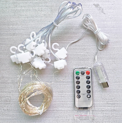 Usb-Powered LED Curtain Light String with Remote Control - 8 Lighting Modes, 3M*2M Festive Decorative Light for Weddings, Bedroom Aesthetic Home Decor