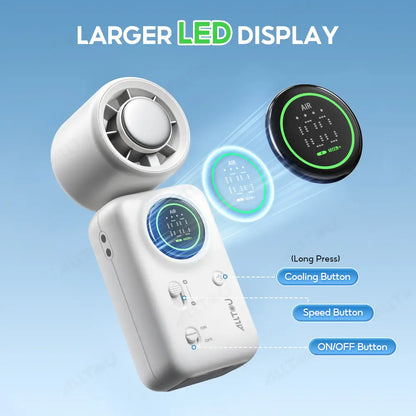 ALLTOU Portable Handheld Fan with Metal Plate for Personal Cool, 4000Mah Rechargeable, 100 Speeds Adjustable, Collapsible Small Pack Fan with Lanyard Hold for Travel, Office