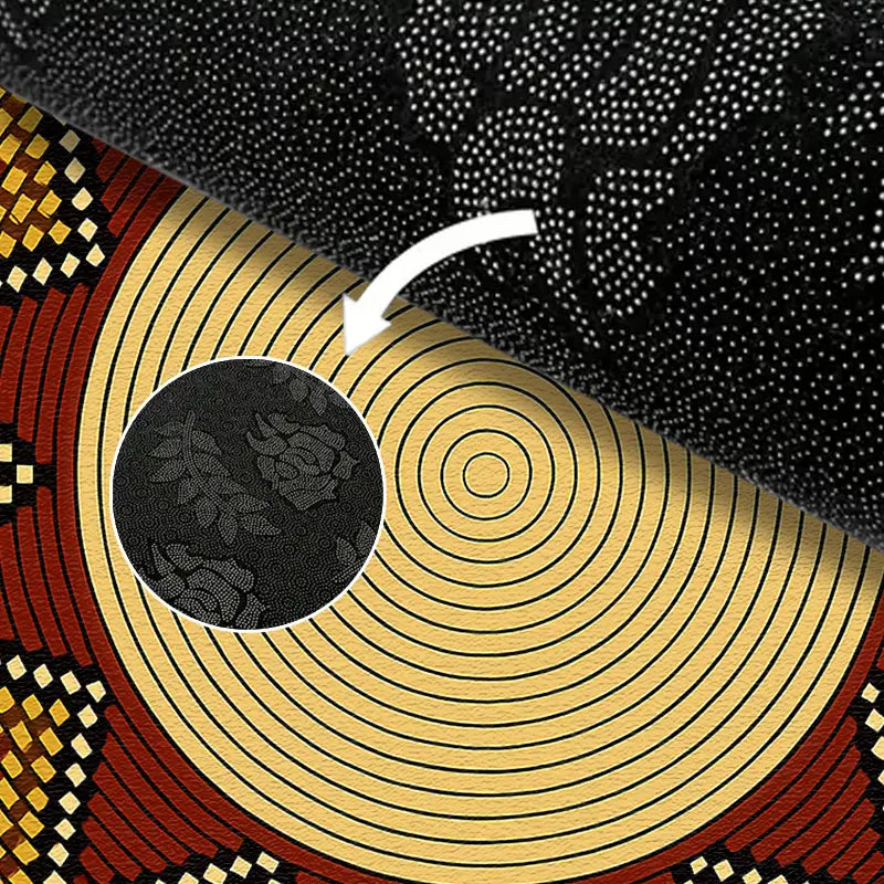 Flannel Floor Mat round Flannel Rug 1PC, African Tribal Style Circular Printed Carpet, Soft 2D Flat Printed Floor Mat, Suitable for Courtyard, Terrace, Corridor, Living Room, Bedroom Bedside, Dining Room, Balcony, Kitchen, Laundry Room, Comfortable Home D