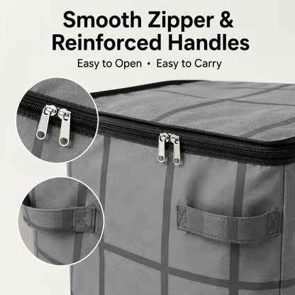 Large XXL Storage Bins, Zippered Non-Woven Fabric Organizer for Bedroom Closet Storage, Clothes & Bedding, Alternative to Moving Boxes, Extra Large, Closet Storage Bins, Fabric Storage Units