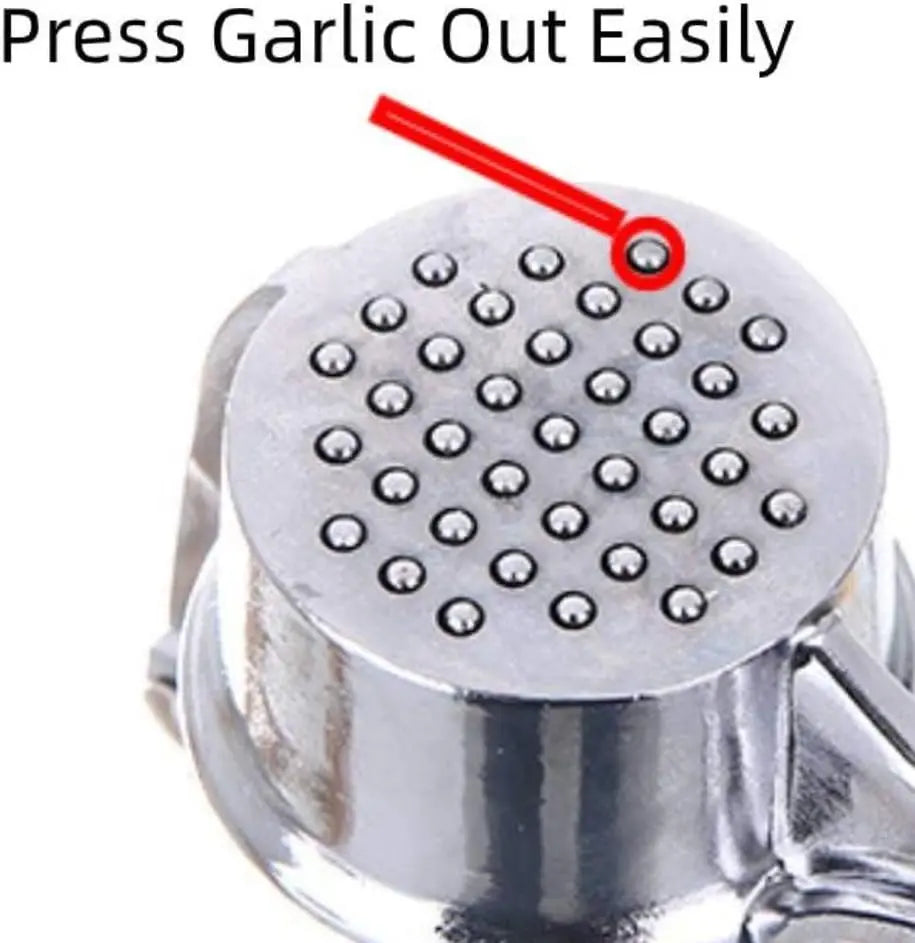 Stainless Steel 5-in-1 Garlic Press Multi-Tool - Versatile Kitchen Utensil with Mincer, Crusher, Bottle Opener, Pit Remover, Ideal for Home Use and Gift Giving