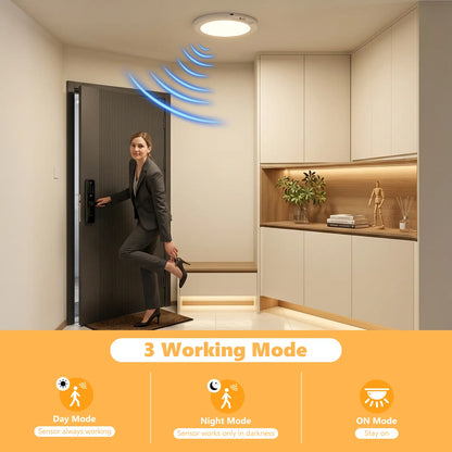 Rechargeable Motion Sensor Ceiling Light with Remote - Magnetic Wireless Ceiling Light Battery Powered for Closet Shower Stairs Shed Hallway Porch Patio Ect,Suitable for Various Scenarios, Easy to Install. Designer Lamp