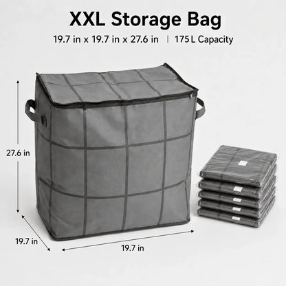 Large XXL Storage Bins, Zippered Non-Woven Fabric Organizer for Bedroom Closet Storage, Clothes & Bedding, Alternative to Moving Boxes, Extra Large, Closet Storage Bins, Fabric Storage Units