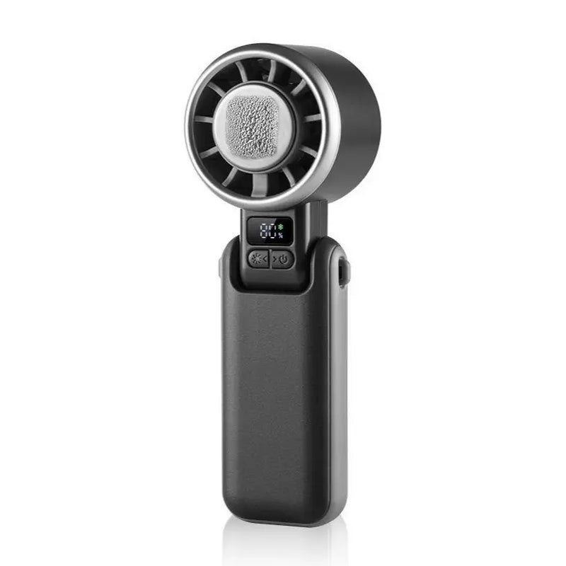 3-In-1 Portable Handheld Fan with Cooling Plate, 5-Speed Rechargeable Turbo Fan with Digital Battery Display, USB-C Charging and Adjustable Foldable Design for Handheld, Desk or Neck Use, Travel, Cruise, Office and Outdoor Activities