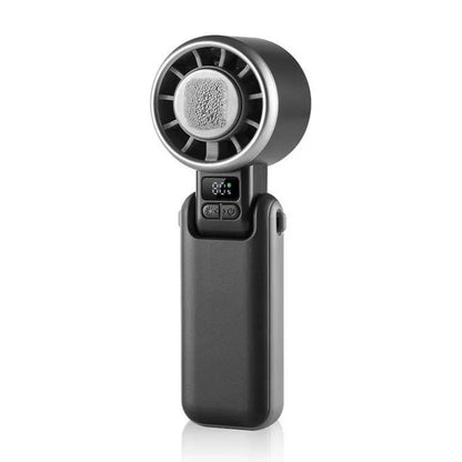 3-In-1 Portable Handheld Fan with Cooling Plate, 5-Speed Rechargeable Turbo Fan with Digital Battery Display, USB-C Charging and Adjustable Foldable Design for Handheld, Desk or Neck Use, Travel, Cruise, Office and Outdoor Activities