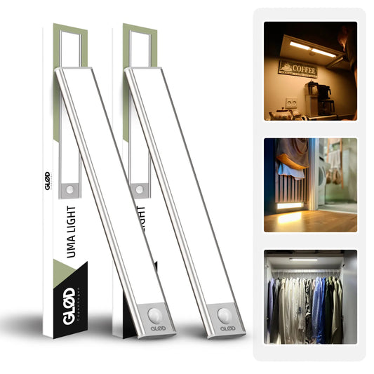 GLØD Uma Light | under Cabinet Motion Sensor Light | Massive 3200Mah Battery | Dimmable | Warm & Cool Tones - Perfect for Kitchen, Closet, Bedroom, Stairs & Bathroom