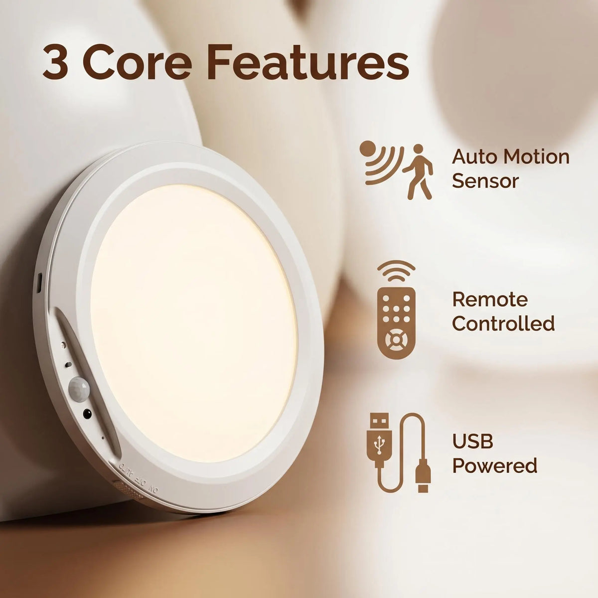 Ceiling Light with Magnetic Sensor, 15 RGB Color-Changing Modes, Large 7000 Mah Rechargeable Battery, round LED Lamp