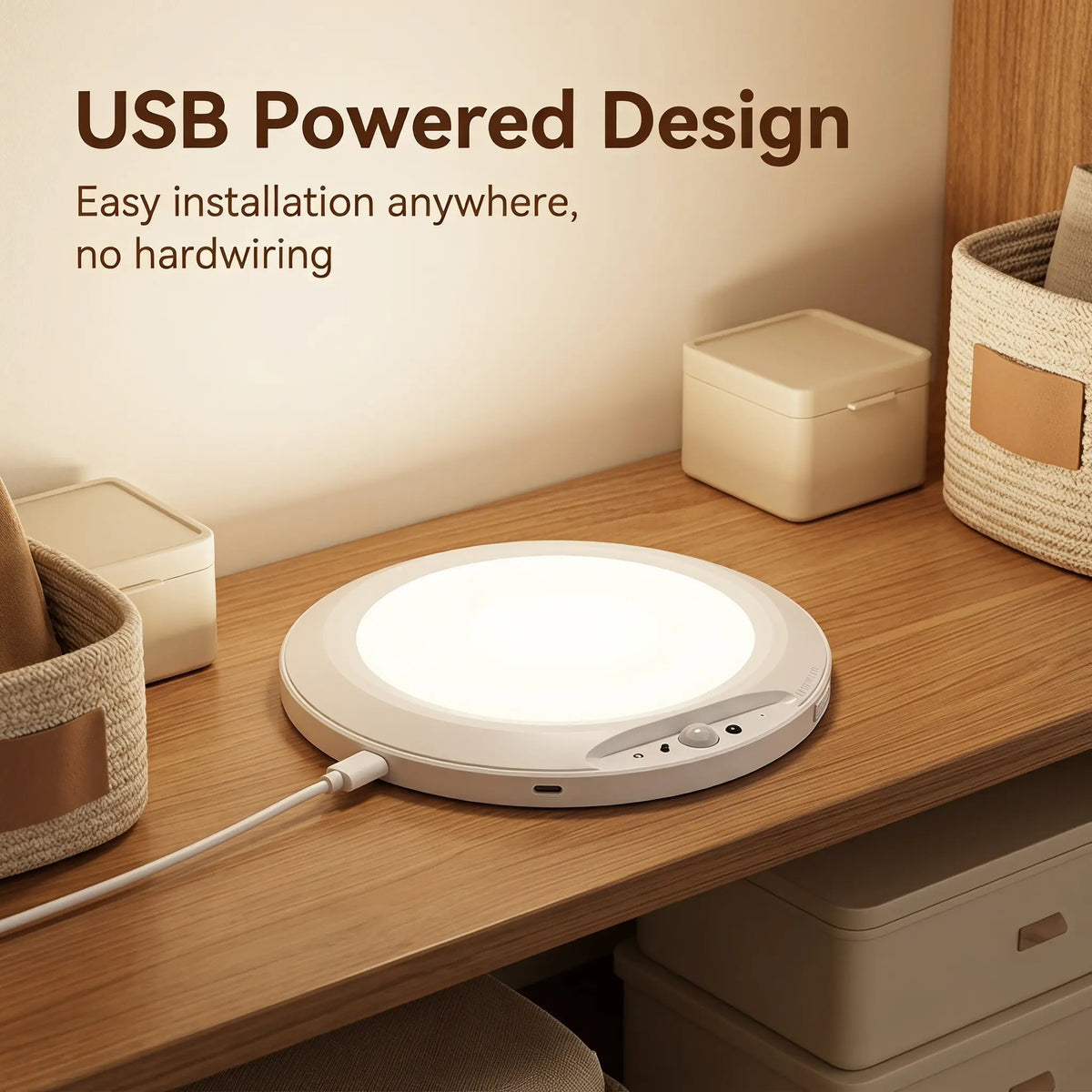 Ceiling Light with Magnetic Sensor, 15 RGB Color-Changing Modes, Large 7000 Mah Rechargeable Battery, round LED Lamp