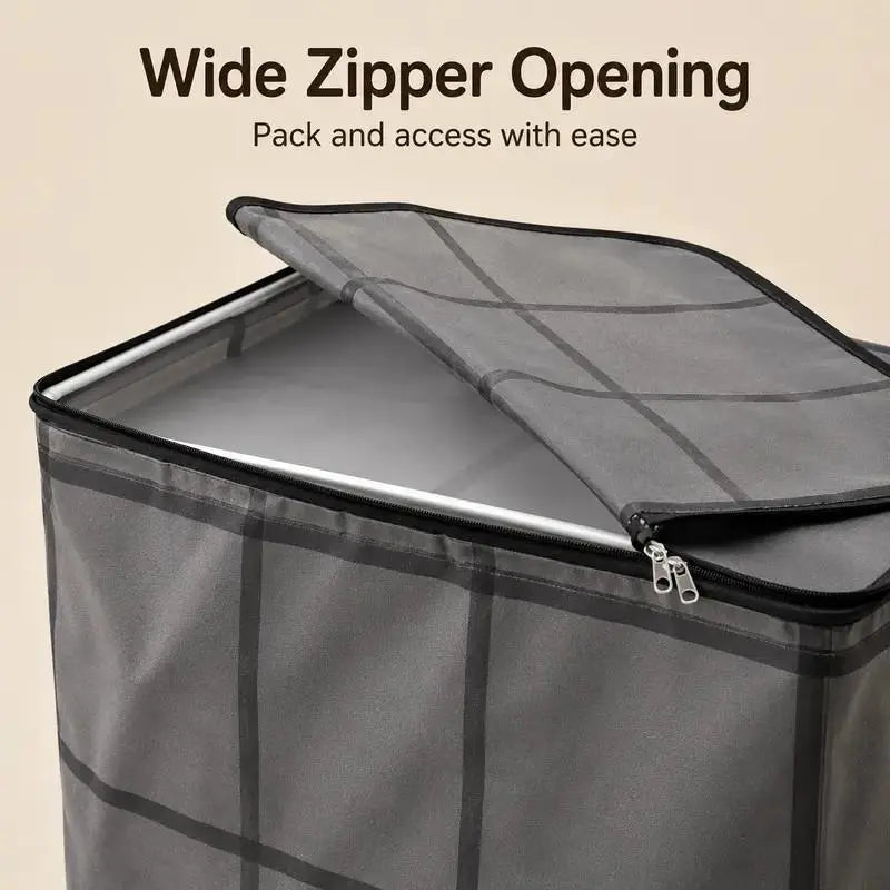 Large XXL Storage Bins, Zippered Non-Woven Fabric Organizer for Bedroom Closet Storage, Clothes & Bedding, Alternative to Moving Boxes, Extra Large, Closet Storage Bins, Fabric Storage Units