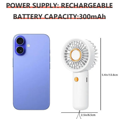 Portable Handheld Fan, Handheld Cooling Fan, 1 Count USB Rechargeable 3-Speed Mini Fan, Small Personal Fan for Women'S Makeup, Student Carry Fan, Outdoor, Travel, Office and Bedroom #Summerwins #Dealsforyoudays