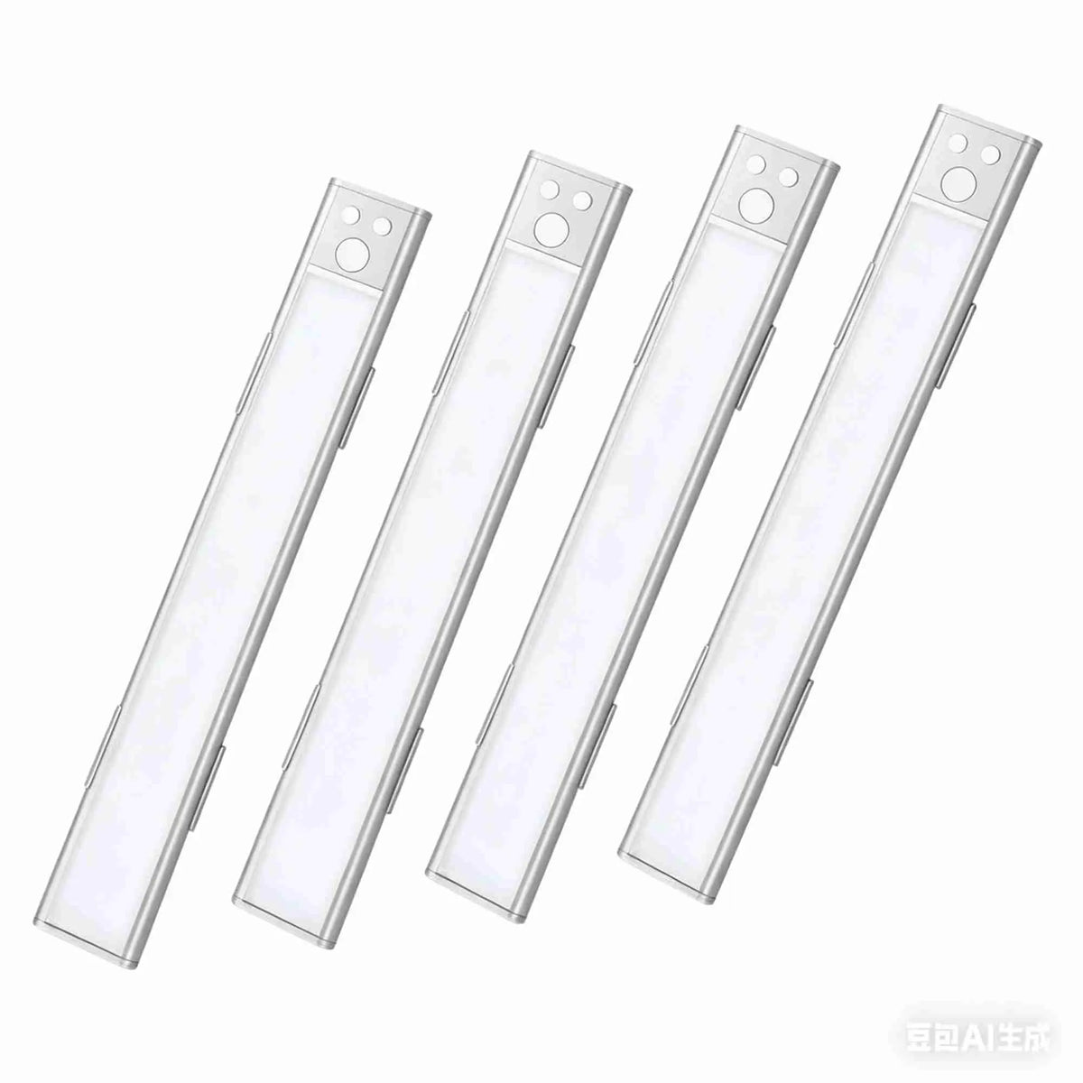 Under Cabinet Lights, 52 LED Cold White Rechargeable under Cabinet Lighting Motion Sensor LED Lights for Kitchen, Counter, Closet, Stairs (12.2 Inches Silver)1 PCS and 2 PCS Available for Selection