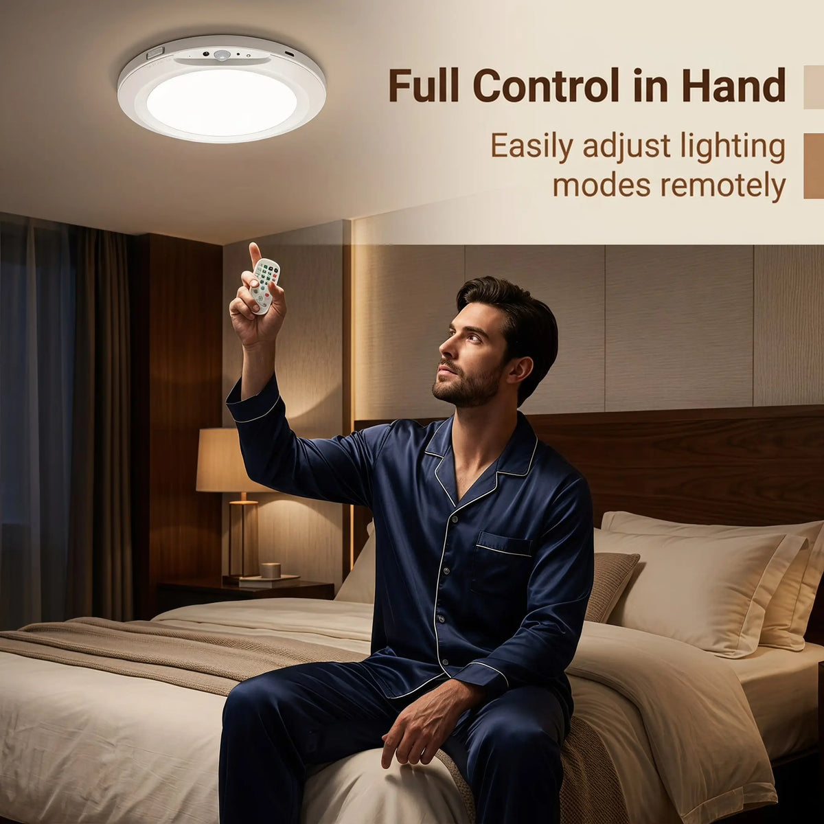 Ceiling Light with Magnetic Sensor, 15 RGB Color-Changing Modes, Large 7000 Mah Rechargeable Battery, round LED Lamp