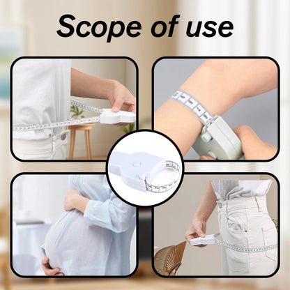 Retractable 60 Inch Body Measuring Tape, White 3D Automatic Lock for Waist/Hip Accuracy