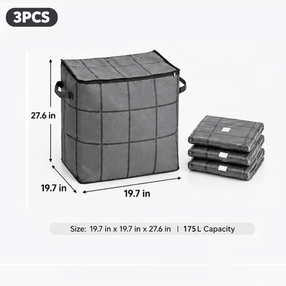 Large XXL Storage Bins, Zippered Non-Woven Fabric Organizer for Bedroom Closet Storage, Clothes & Bedding, Alternative to Moving Boxes, Extra Large, Closet Storage Bins, Fabric Storage Units