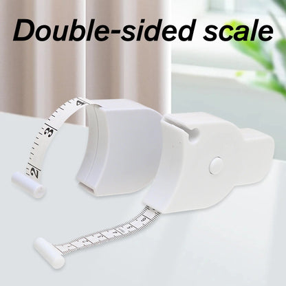 Retractable 60 Inch Body Measuring Tape, White 3D Automatic Lock for Waist/Hip Accuracy