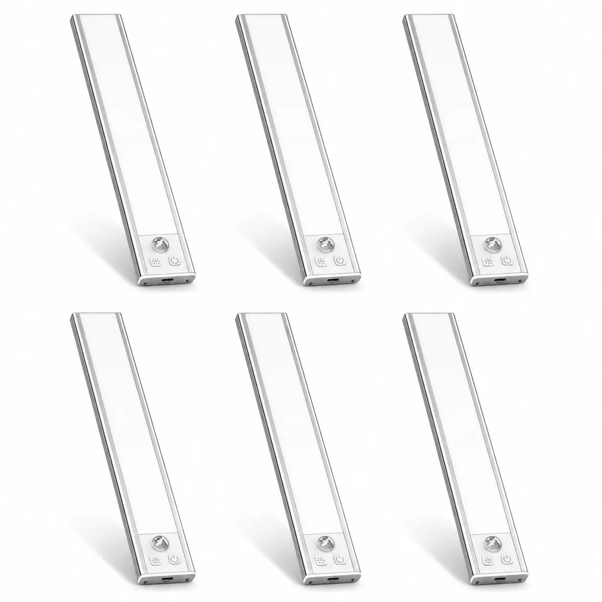 Under Cabinet Lights, 52 LED Cold White Rechargeable under Cabinet Lighting Motion Sensor LED Lights for Kitchen, Counter, Closet, Stairs (12.2 Inches Silver)1 PCS and 2 PCS Available for Selection