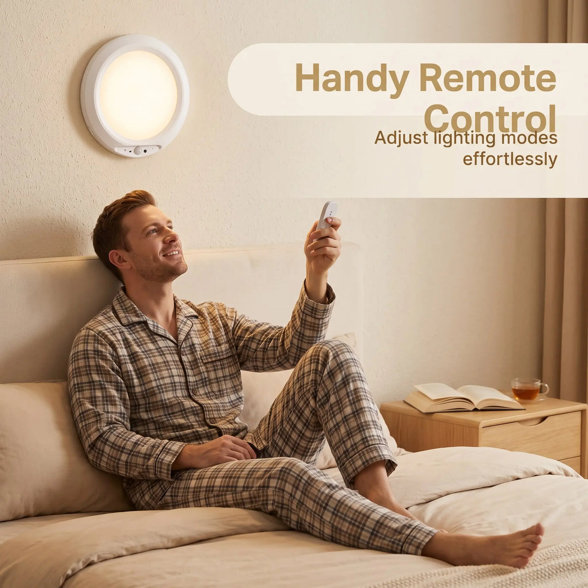 Ceiling Light with Magnetic Sensor, 15 RGB Color-Changing Modes, Large 7000 Mah Rechargeable Battery, round LED Lamp