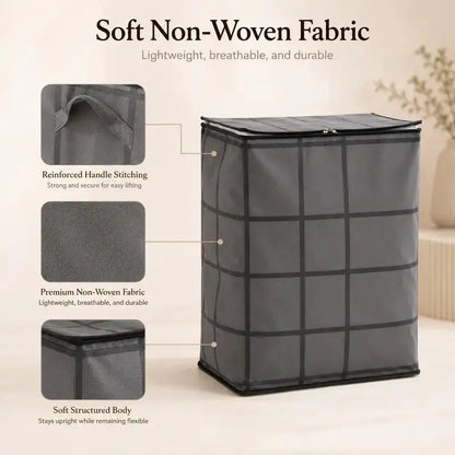 Large XXL Storage Bins, Zippered Non-Woven Fabric Organizer for Bedroom Closet Storage, Clothes & Bedding, Alternative to Moving Boxes, Extra Large, Closet Storage Bins, Fabric Storage Units