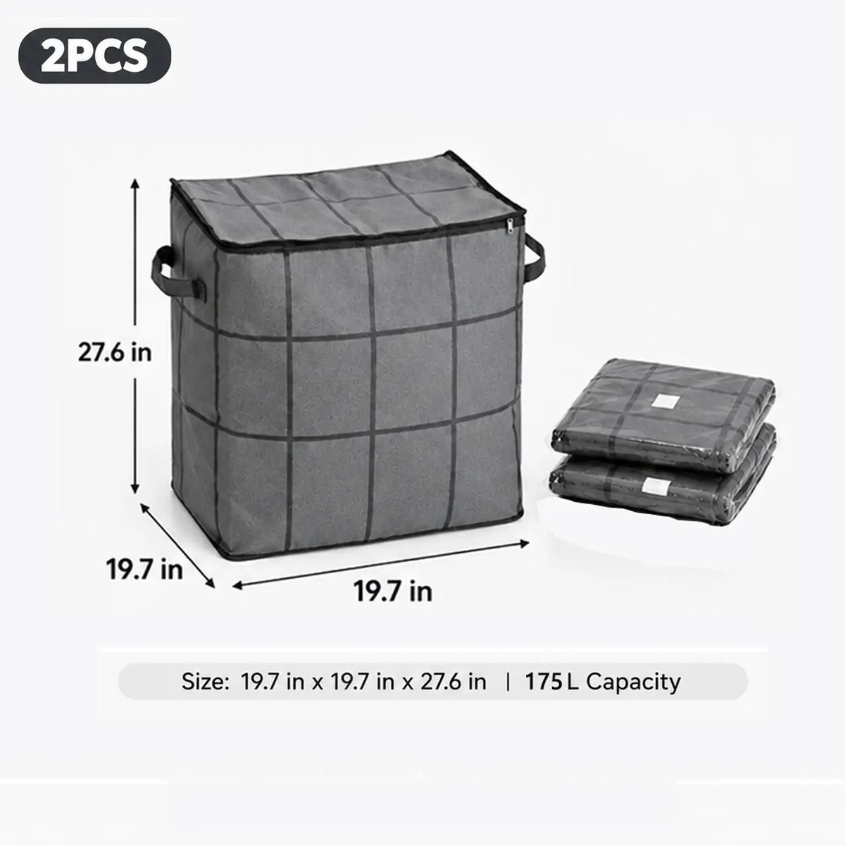 Large XXL Storage Bins, Zippered Non-Woven Fabric Organizer for Bedroom Closet Storage, Clothes & Bedding, Alternative to Moving Boxes, Extra Large, Closet Storage Bins, Fabric Storage Units