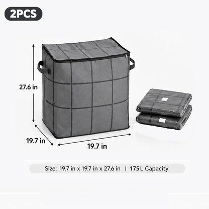 Large XXL Storage Bins, Zippered Non-Woven Fabric Organizer for Bedroom Closet Storage, Clothes & Bedding, Alternative to Moving Boxes, Extra Large, Closet Storage Bins, Fabric Storage Units