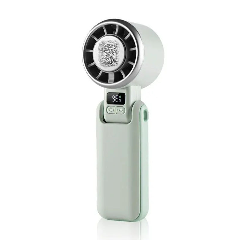 3-In-1 Portable Handheld Fan with Cooling Plate, 5-Speed Rechargeable Turbo Fan with Digital Battery Display, USB-C Charging and Adjustable Foldable Design for Handheld, Desk or Neck Use, Travel, Cruise, Office and Outdoor Activities